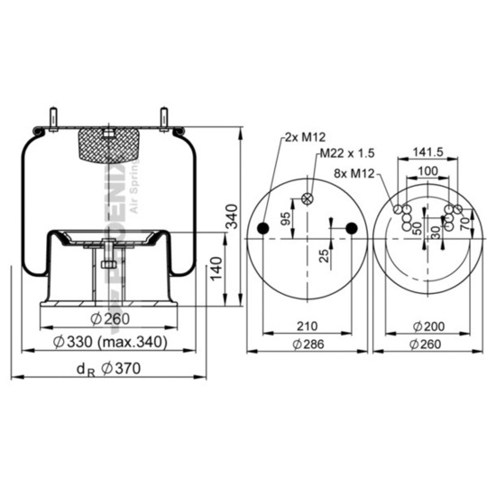 1 D 28 A-13 - Pneumatic suspension bellows 