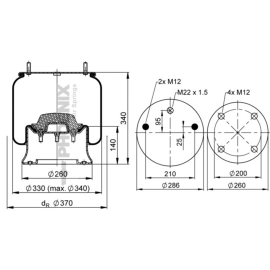 1 D 28 A-10 - Pneumatic suspension bellows 