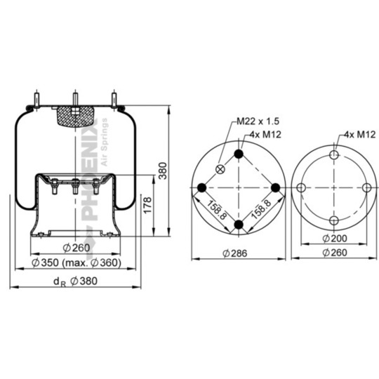 1 D 28 B-2 - Pneumatic suspension bellows 