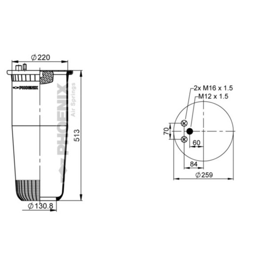 1 DF 16-2 NP - Bellow, air suspension 