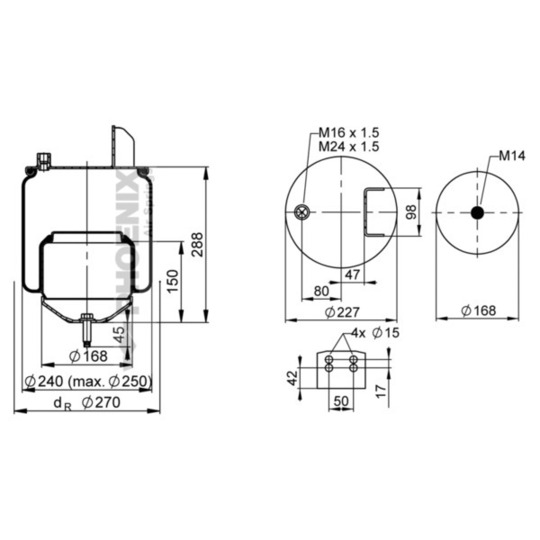 1 DF 17 A-1 - Pneumatic suspension bellows 