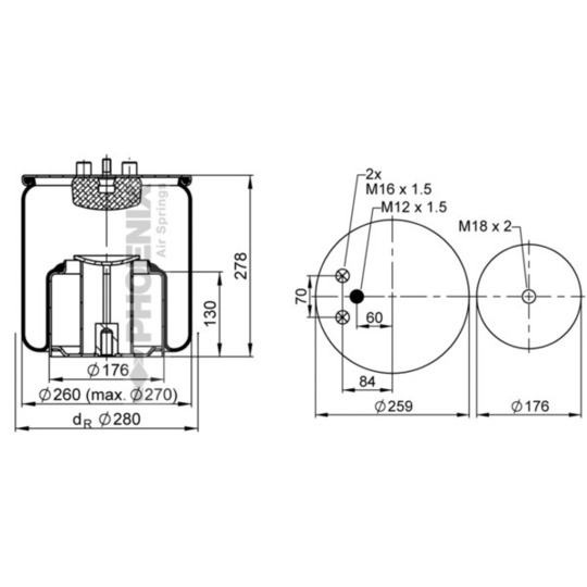 1 DF 16-2 - Bellow, air suspension 