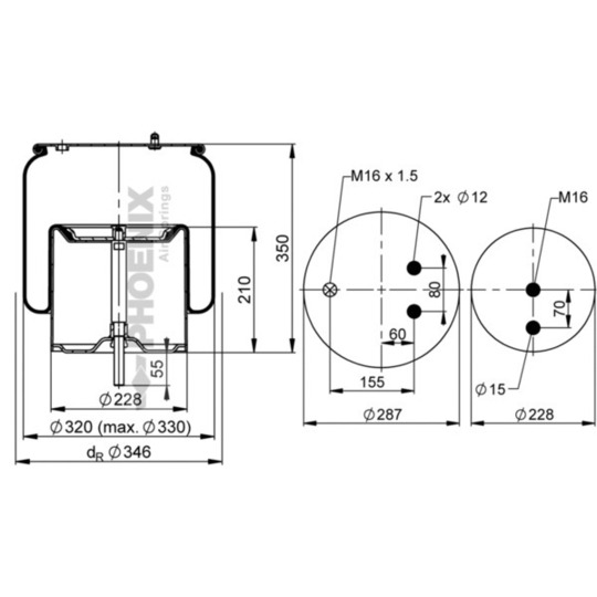 1 D 28 H-17 - Bellow, air suspension 