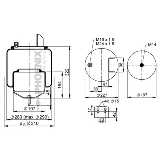 1 DF 20 D-1 - Pneumatic suspension bellows 