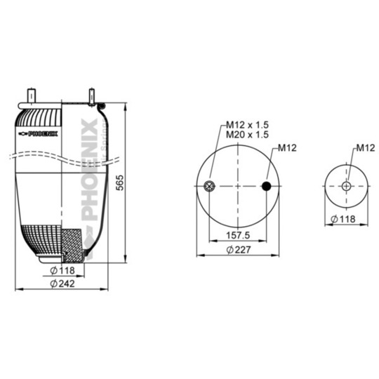 1 DK 21 B-5 NP - Pneumatic suspension bellows 