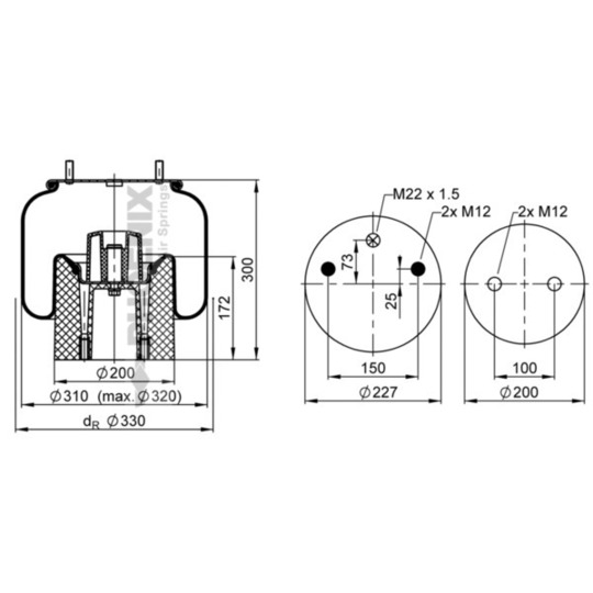 1 DK 21 A-4 - Pneumatic suspension bellows 