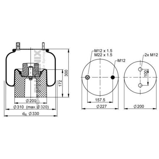 1 DK 21 A-31 - Pneumatic suspension bellows 