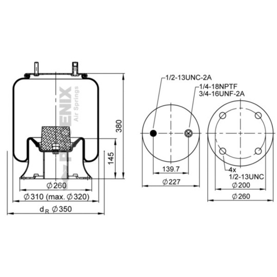 1 DK 23 K-9082 - Pneumatic suspension bellows 