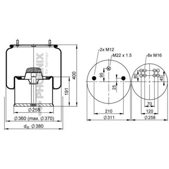 1 DK 32-1 - Pneumatic suspension bellows 