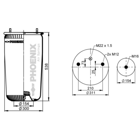 1 DK 32 - Pneumatic suspension bellows 