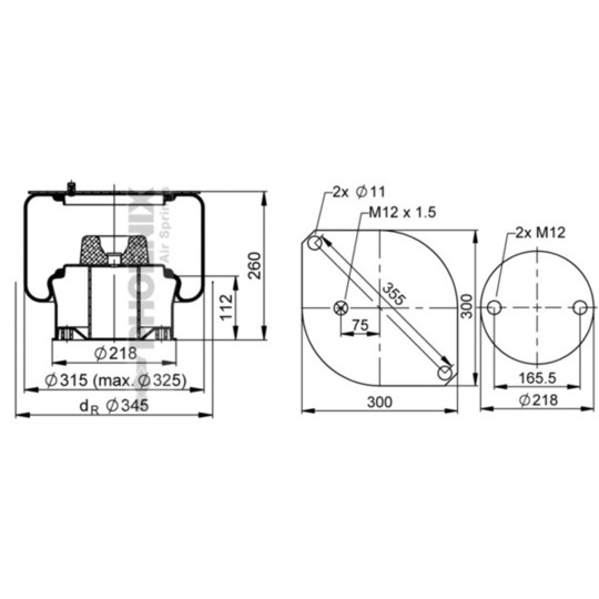 1 E 26-1 - Pneumatic suspension bellows 