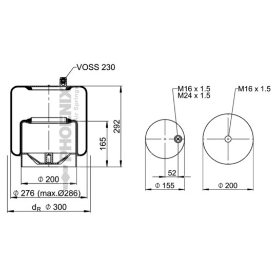 1 KF 21-1 - Pneumatic suspension bellows 