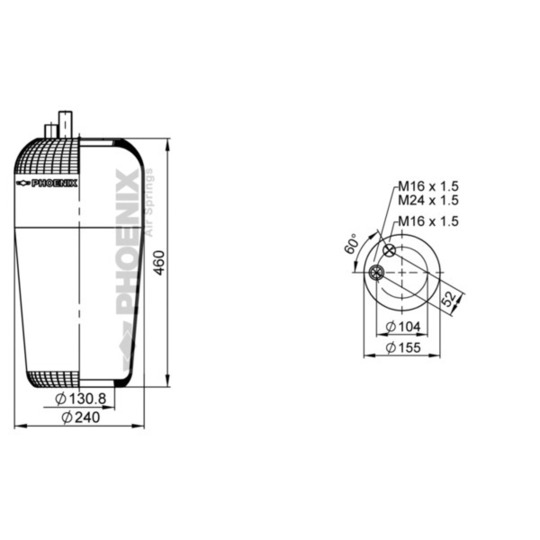 1 KF 21-2 NP. - Pneumatic suspension bellows 