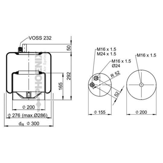 1 KF 21-22 - Pneumatic suspension bellows 