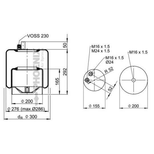 1 KF 21-2 - Pneumatic suspension bellows 