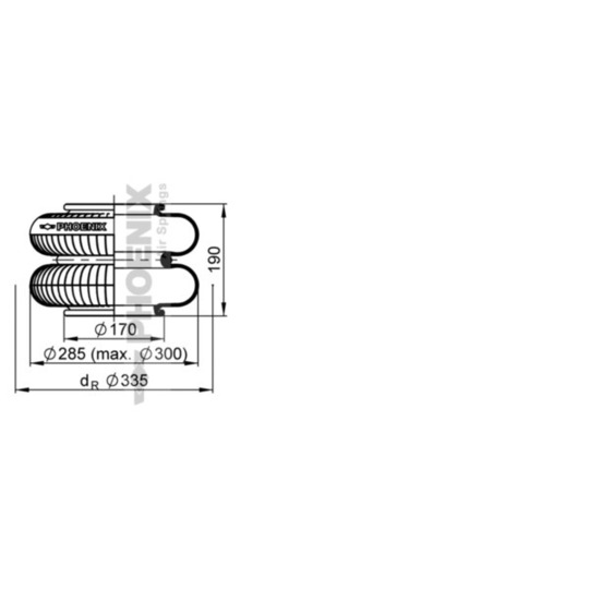 2 B 20 R - Pneumatic suspension bellows 