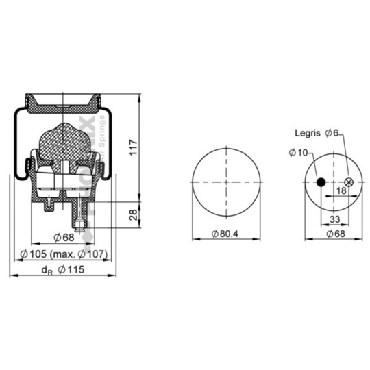 C 075 185 - Bellow, driver cab suspension 