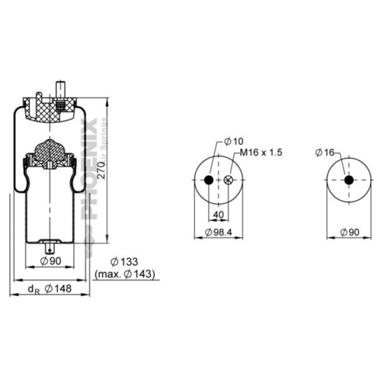 C 091 340 - Pneumatic suspension bellows 