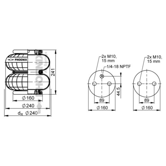 SP 2 B 12 R-A-10 - Pneumatic suspension bellows 