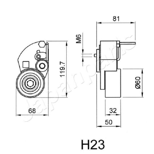 BE-H23 - Sträckare, transmissionsrem 