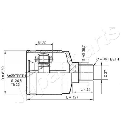 GI-W20 - Joint Kit, drive shaft 