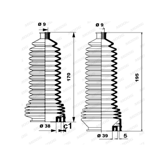 K150138 - Bellow Set, steering 