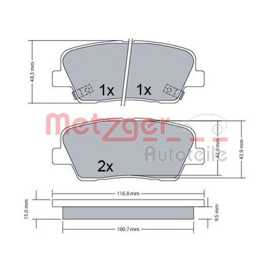 1170687 - Brake Pad Set, disc brake 