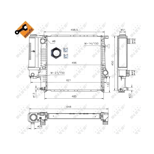 53849 - Radiaator, mootorijahutus 