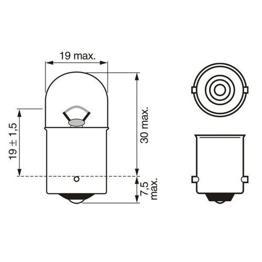 1 987 302 816 - Glödlampa, dim/-bakljus 