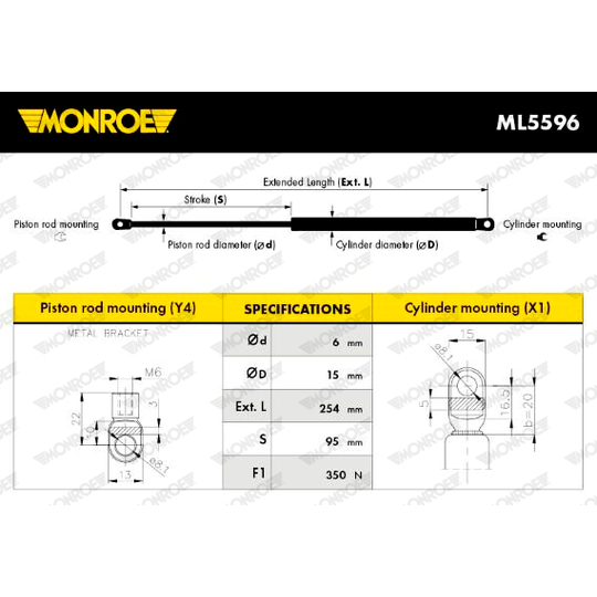 ML5596 - Gaasivedru, mootorikapott 