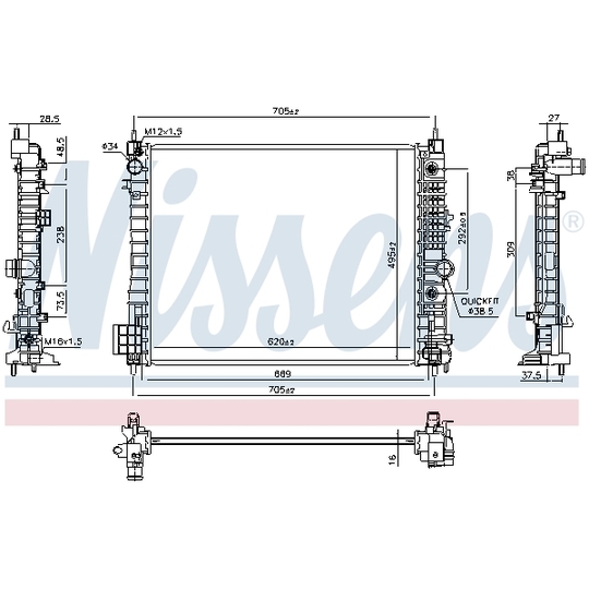 606660 - Radiator, engine cooling 