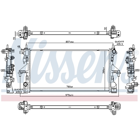 606756 - Radiator, engine cooling 