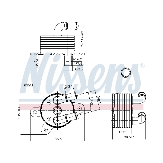 90842 - Oljekylare, automatisk transmission 