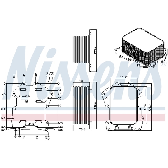 91279 - Oil Cooler, engine oil 