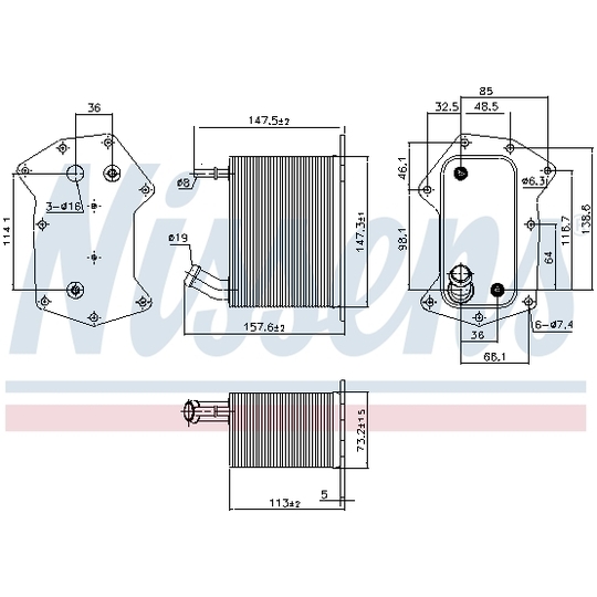 91282 - Oljekylare, motor 