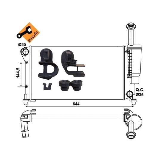  53075 - Radiaator, mootorijahutus 