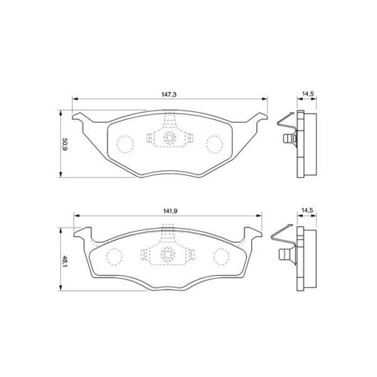 0 986 424 502 - Brake Pad Set, disc brake 