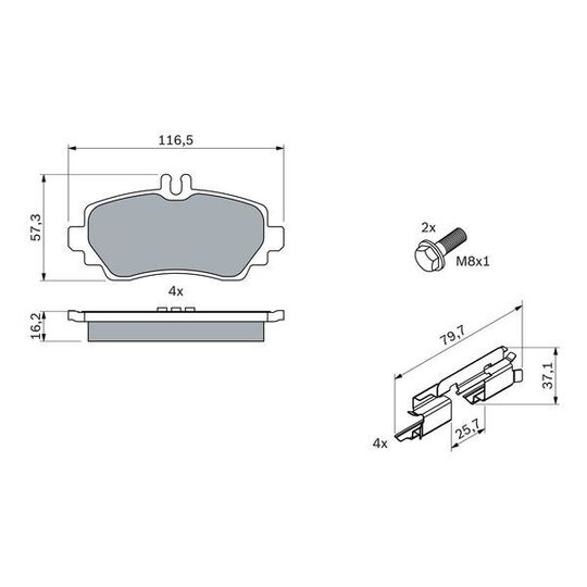 0 986 424 469 - Brake Pad Set, disc brake 