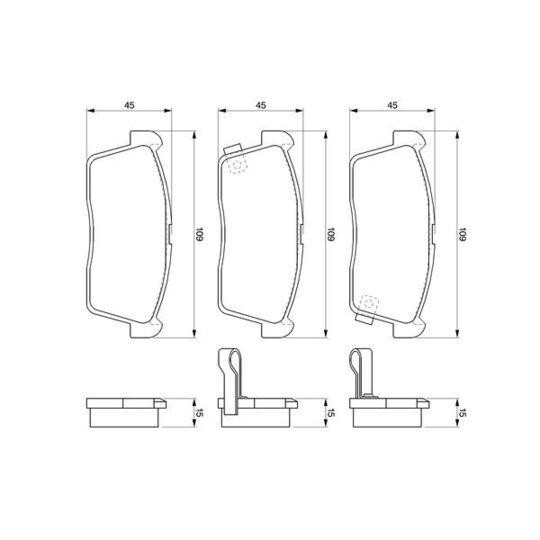 0 986 424 695 - Brake Pad Set, disc brake 