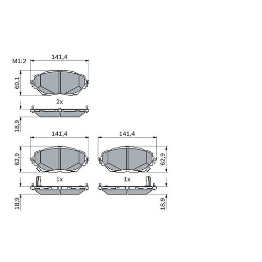 0 986 424 865 - Brake Pad Set, disc brake 