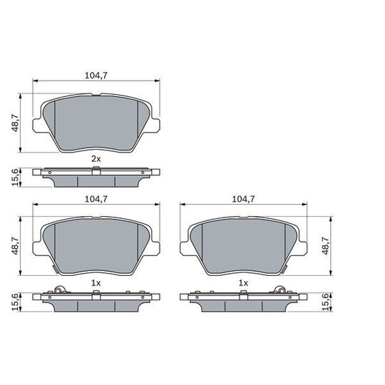 0 986 424 864 - Brake Pad Set, disc brake 