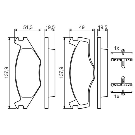 0 986 468 873 - Brake Pad Set, disc brake 