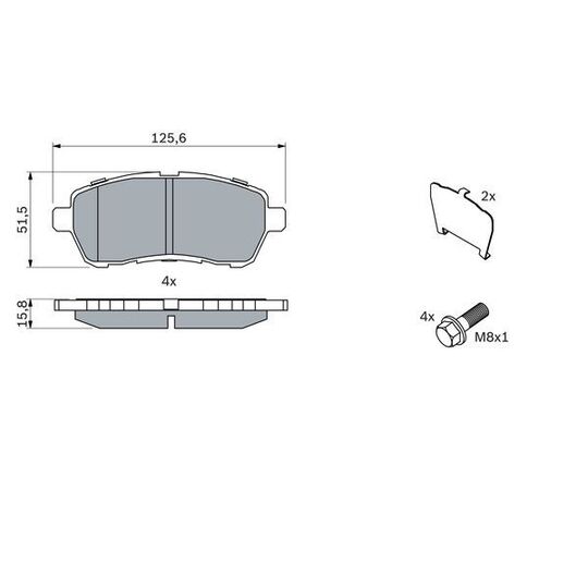 0 986 494 195 - Brake Pad Set, disc brake 