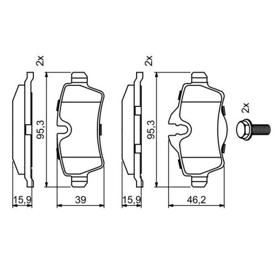 0 986 494 242 - Brake Pad Set, disc brake 