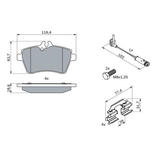 0 986 494 290 - Brake Pad Set, disc brake 