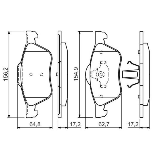 0 986 494 396 - Brake Pad Set, disc brake 