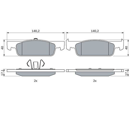 0 986 494 661 - Brake Pad Set, disc brake 