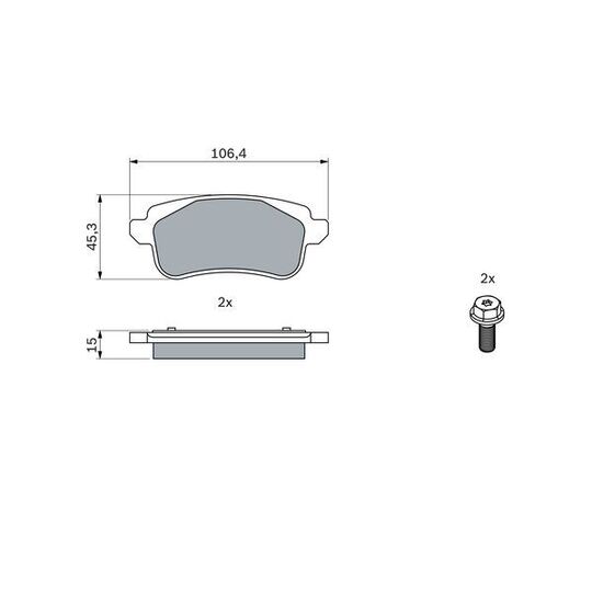 0 986 494 723 - Brake Pad Set, disc brake 