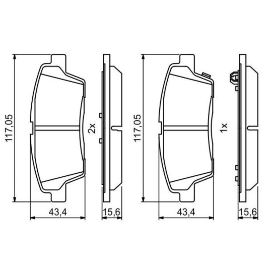 0 986 494 766 - Brake Pad Set, disc brake 