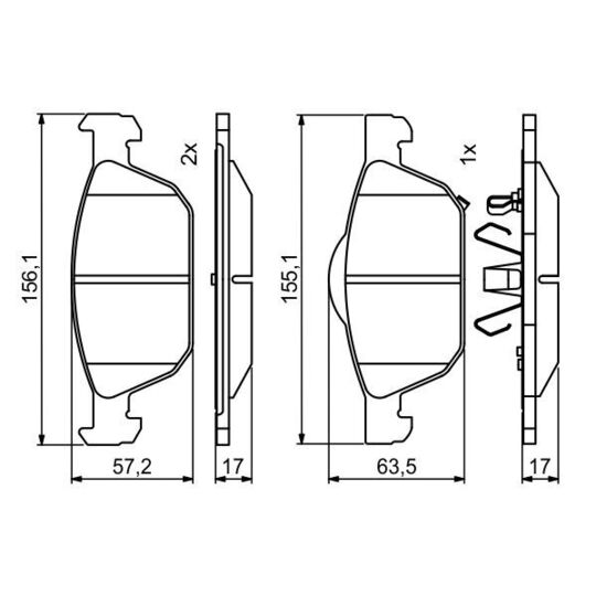 0 986 494 785 - Brake Pad Set, disc brake 